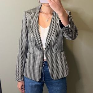NWOT H&M Black and Beige Check Winter/Fall Blazer XS Women